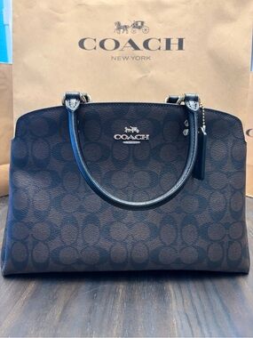 Coach Lillie Carryall in Dark Brown Signature Canvas